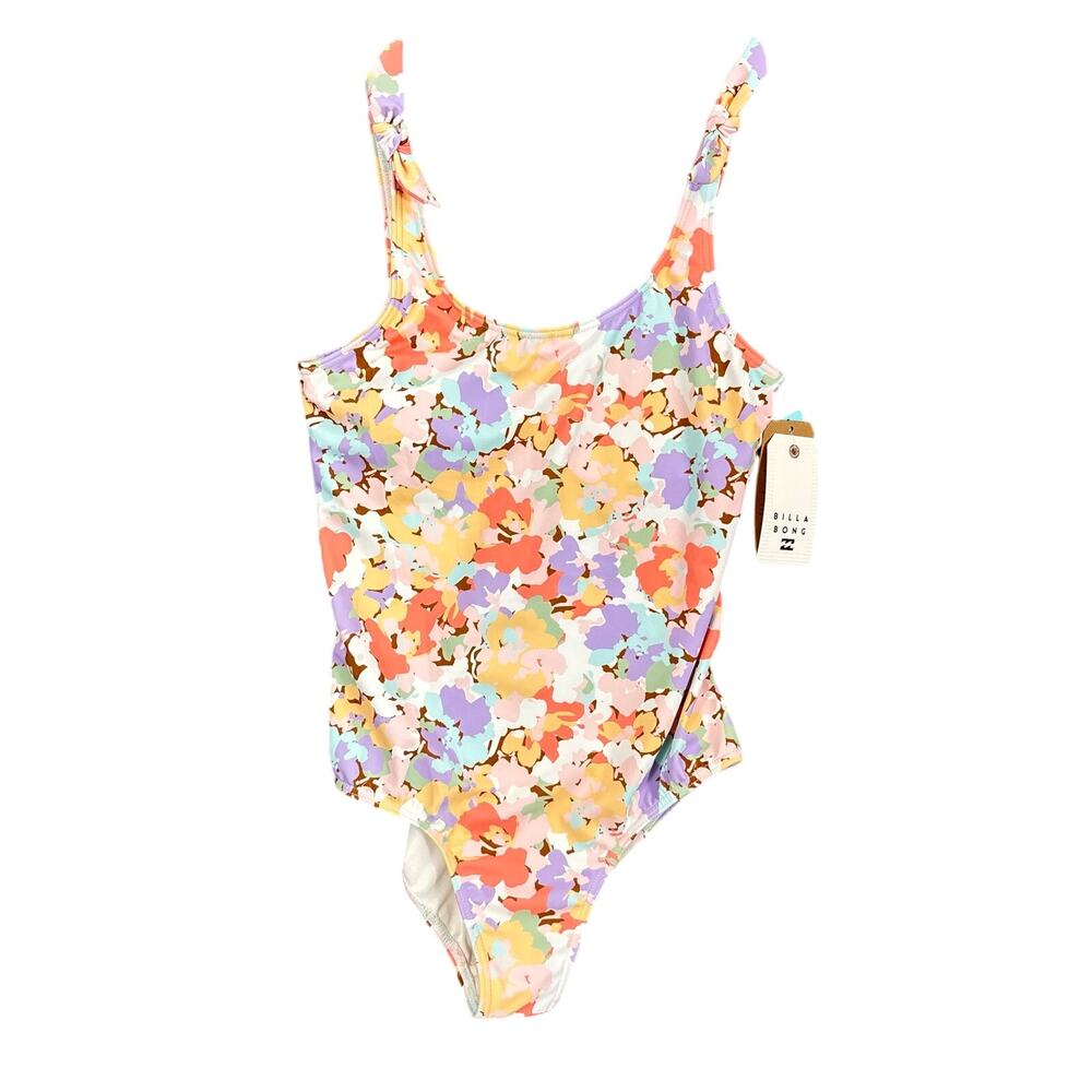 Billabong Girls Paradise Cove One Piece Swimsuit Size 14 Floral NWT UPF 50+